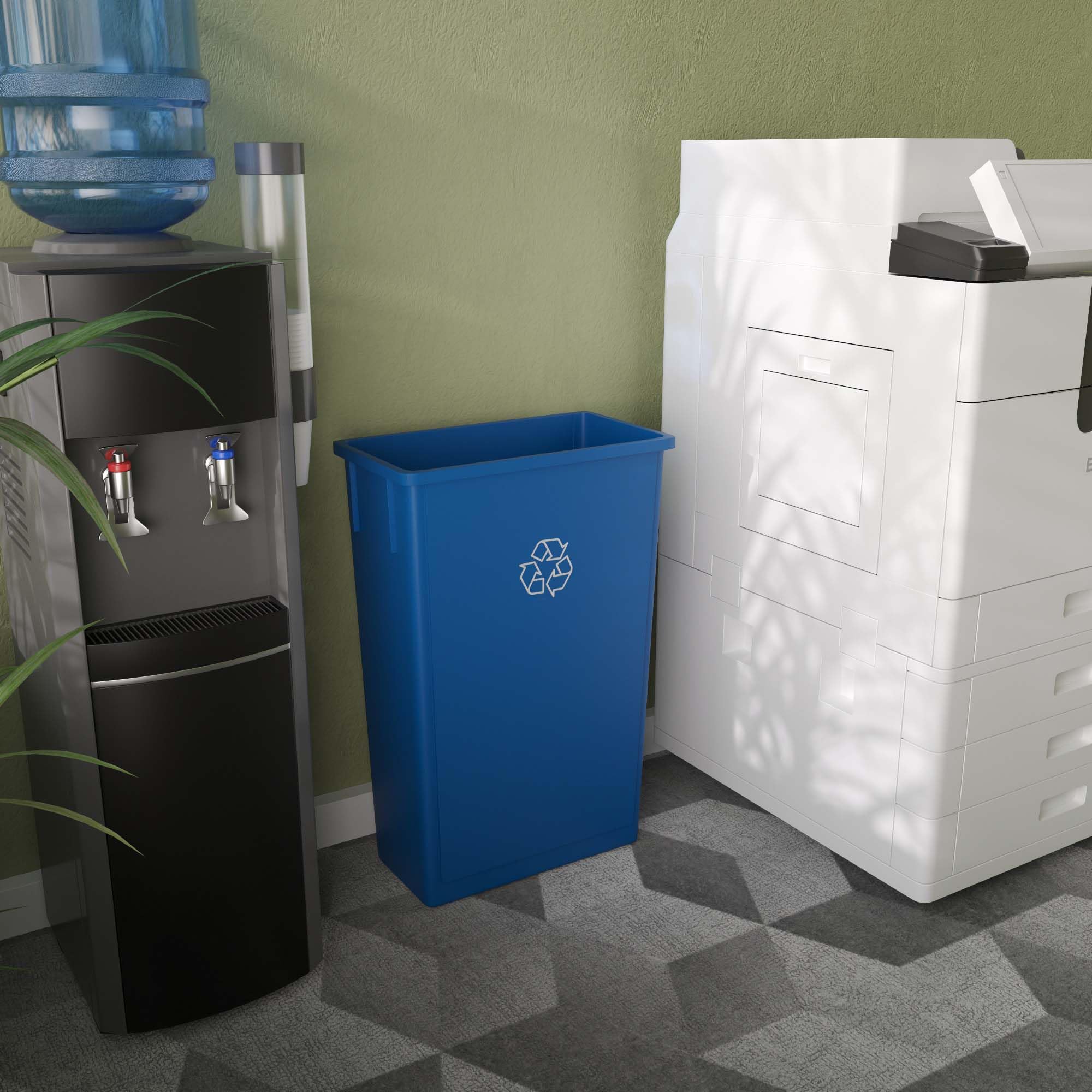 23-Gallon Blue Recycle Slim Trash Can