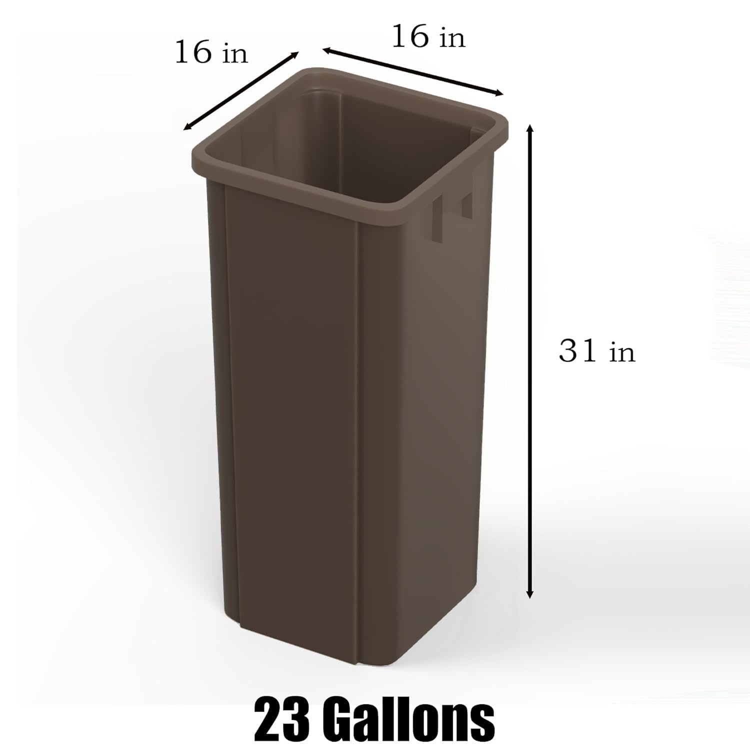 23 Gallon Brown Square Commercial Trash