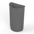 21-Gallon Half-Round Commercial Gray Trash Can
