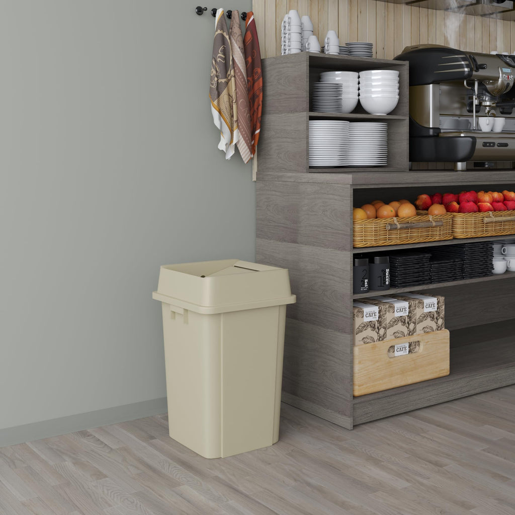19 Gallon Beige Square Commercial Trash