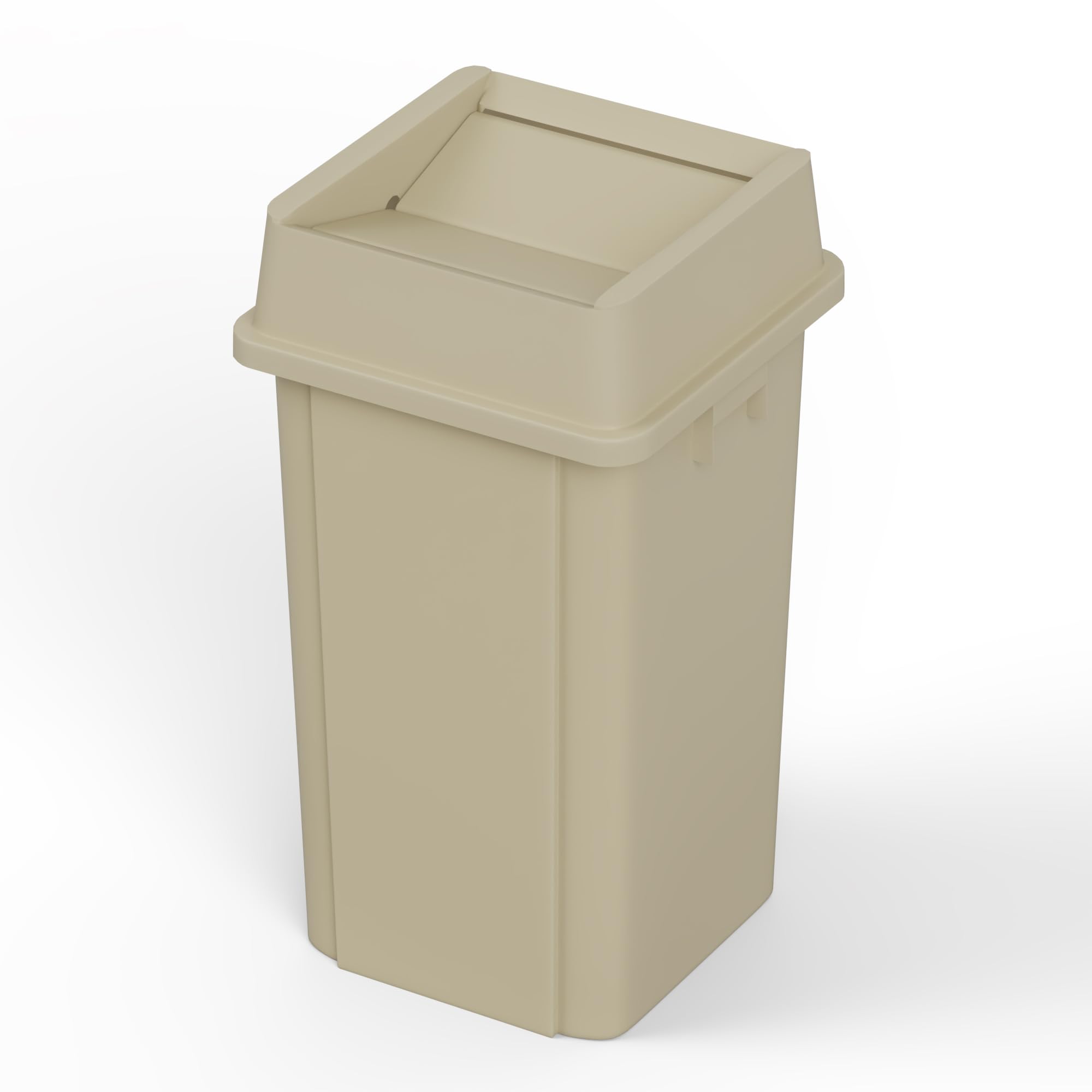 19 Gallon Beige Square Commercial Trash