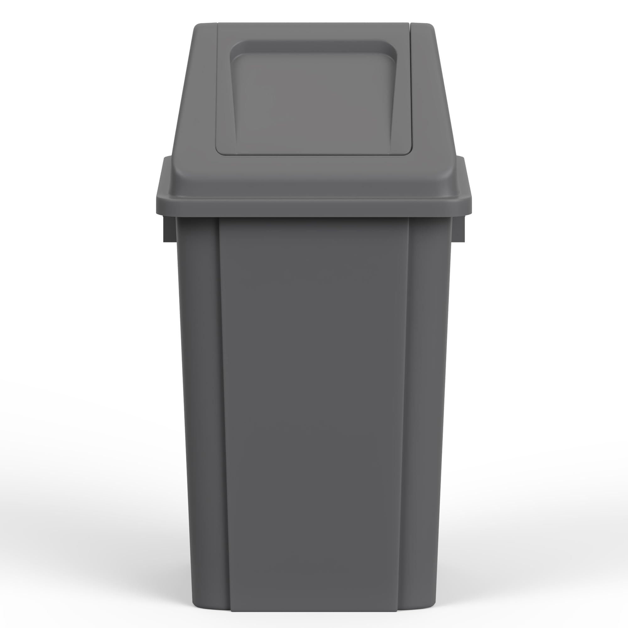 19 Gallon Gray Square Trash Can with Dome Swing Lid