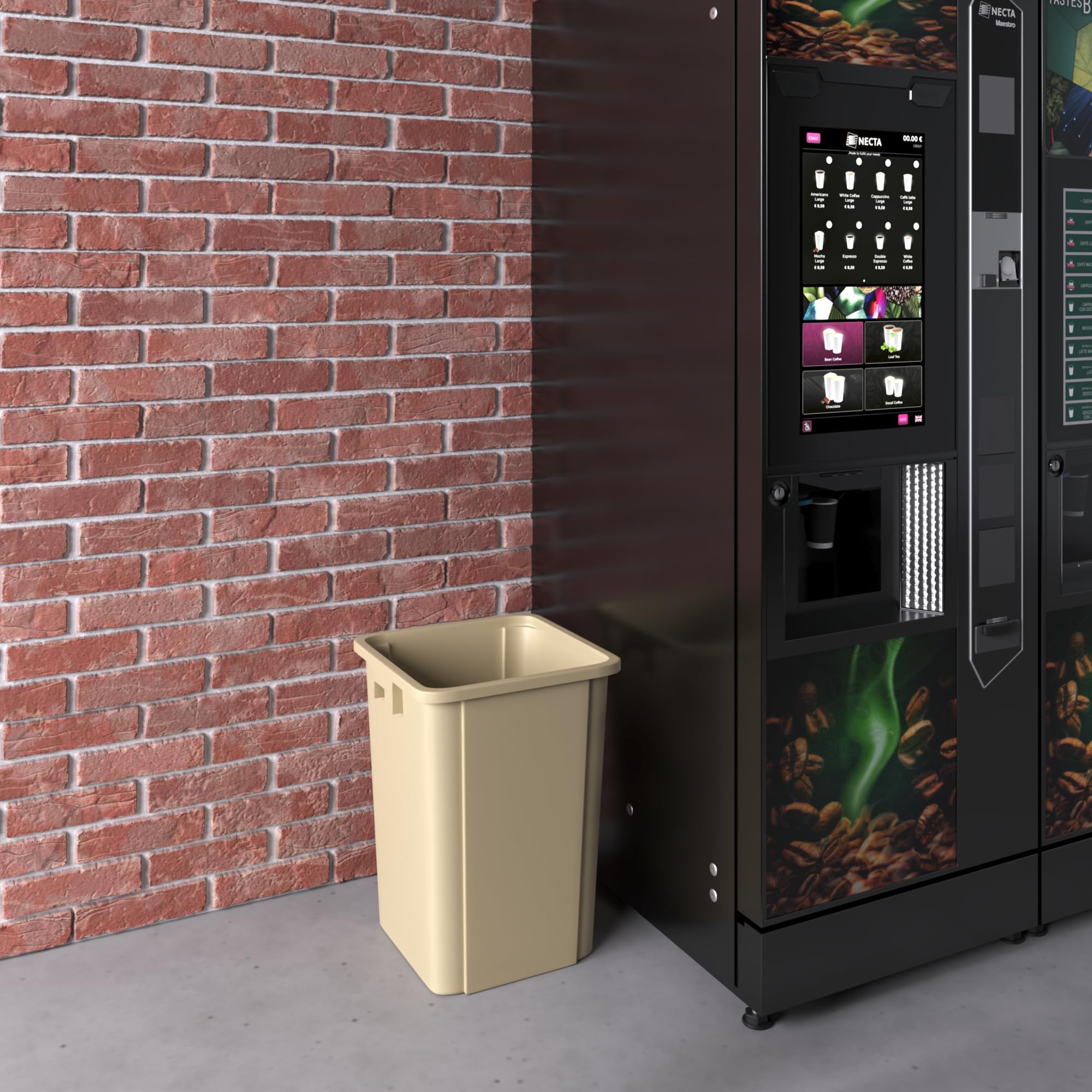 19 Gallon Beige Square Commercial Trash