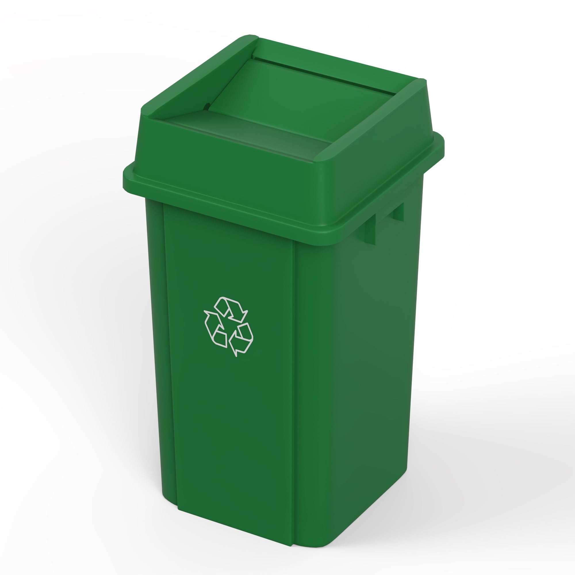 19 Gallon Green Recycle Square Commercial Trash