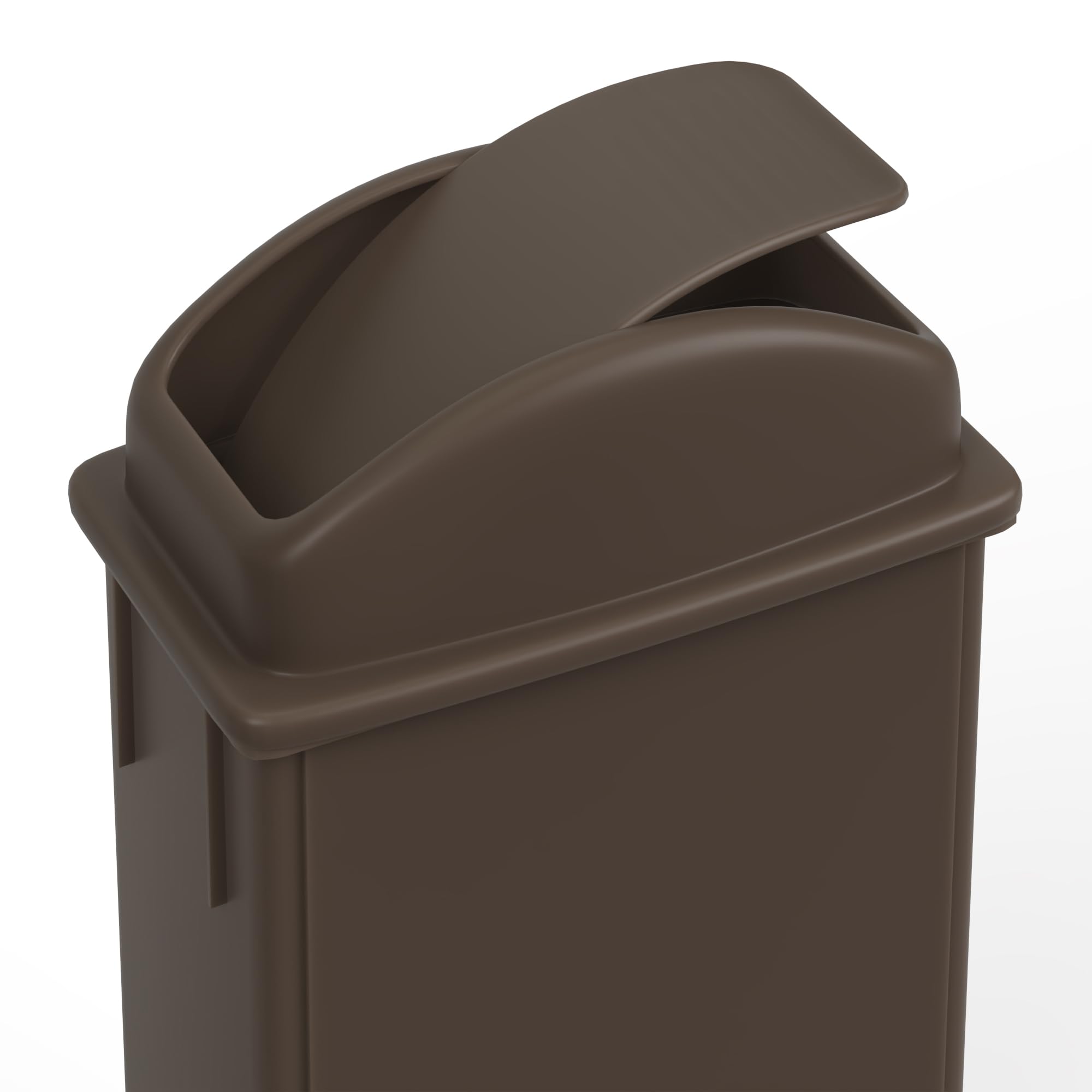 23-Gallon Brown Slim Trash Can with Swing Dome Lid and Dolly