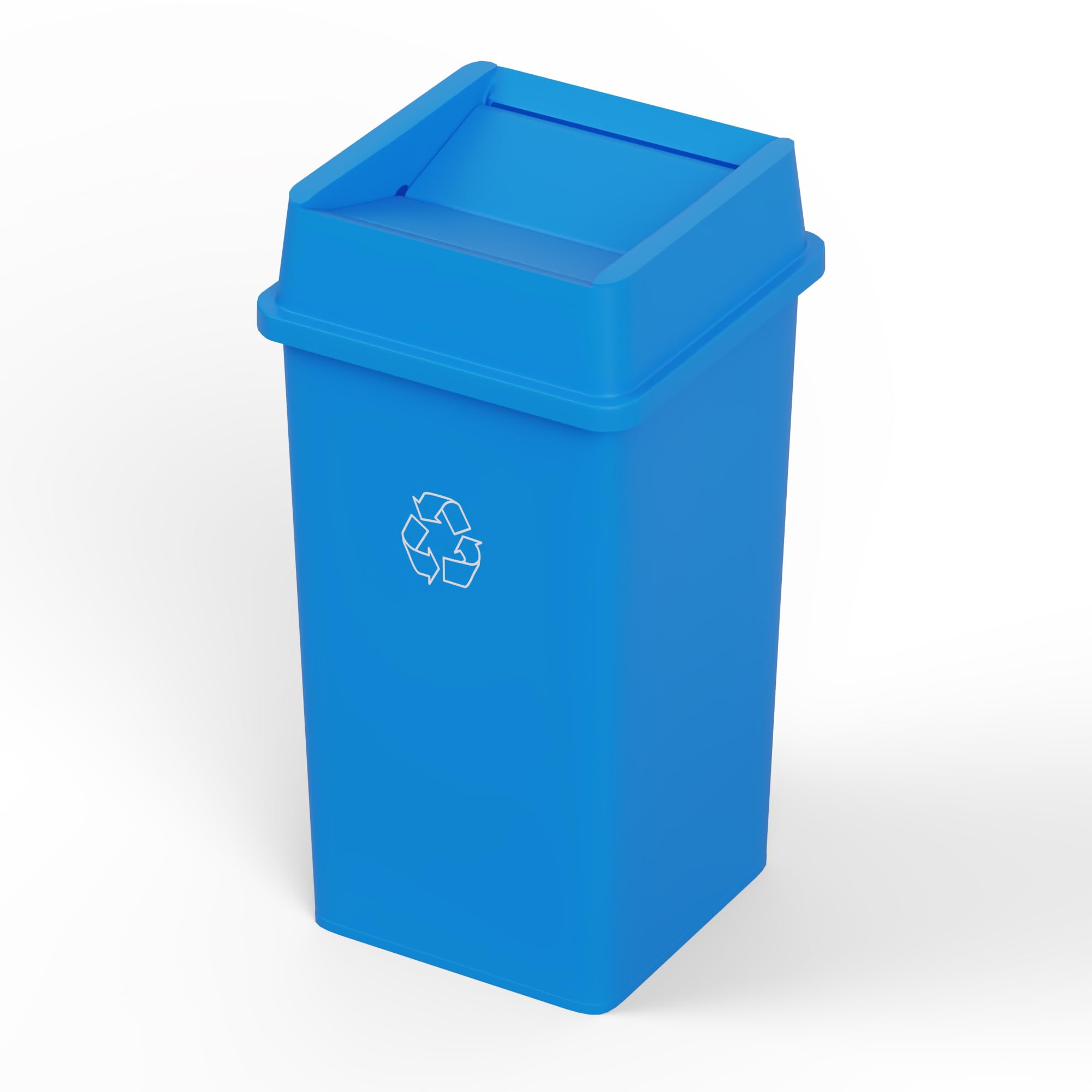 35 Gallon Blue Recycle Square Commercial Trash