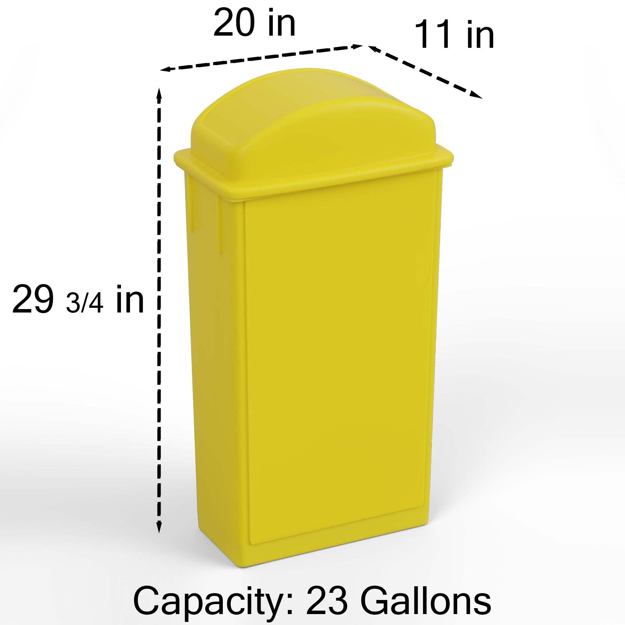 23-Gallon Yellow Slim Trash Can with Swing Dome Lid