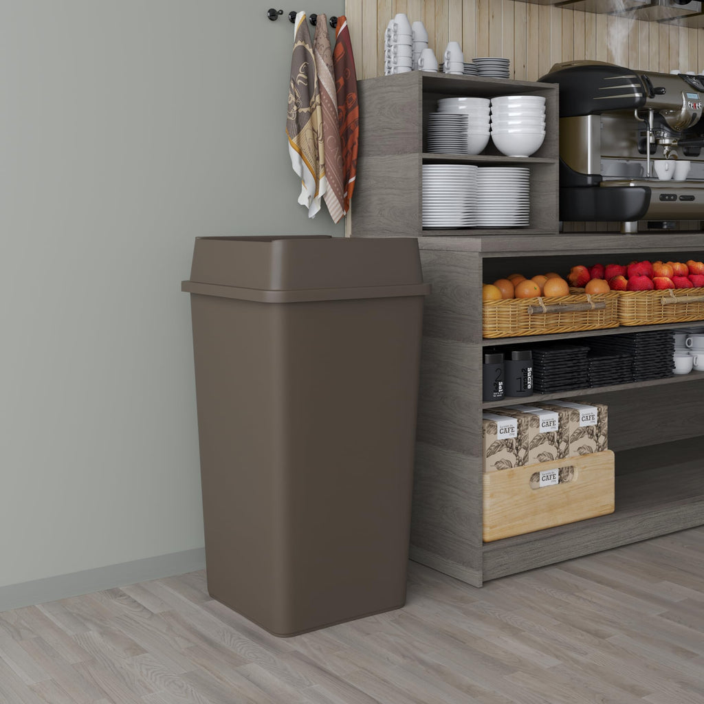 50 Gallon Brown Square Commercial Trash