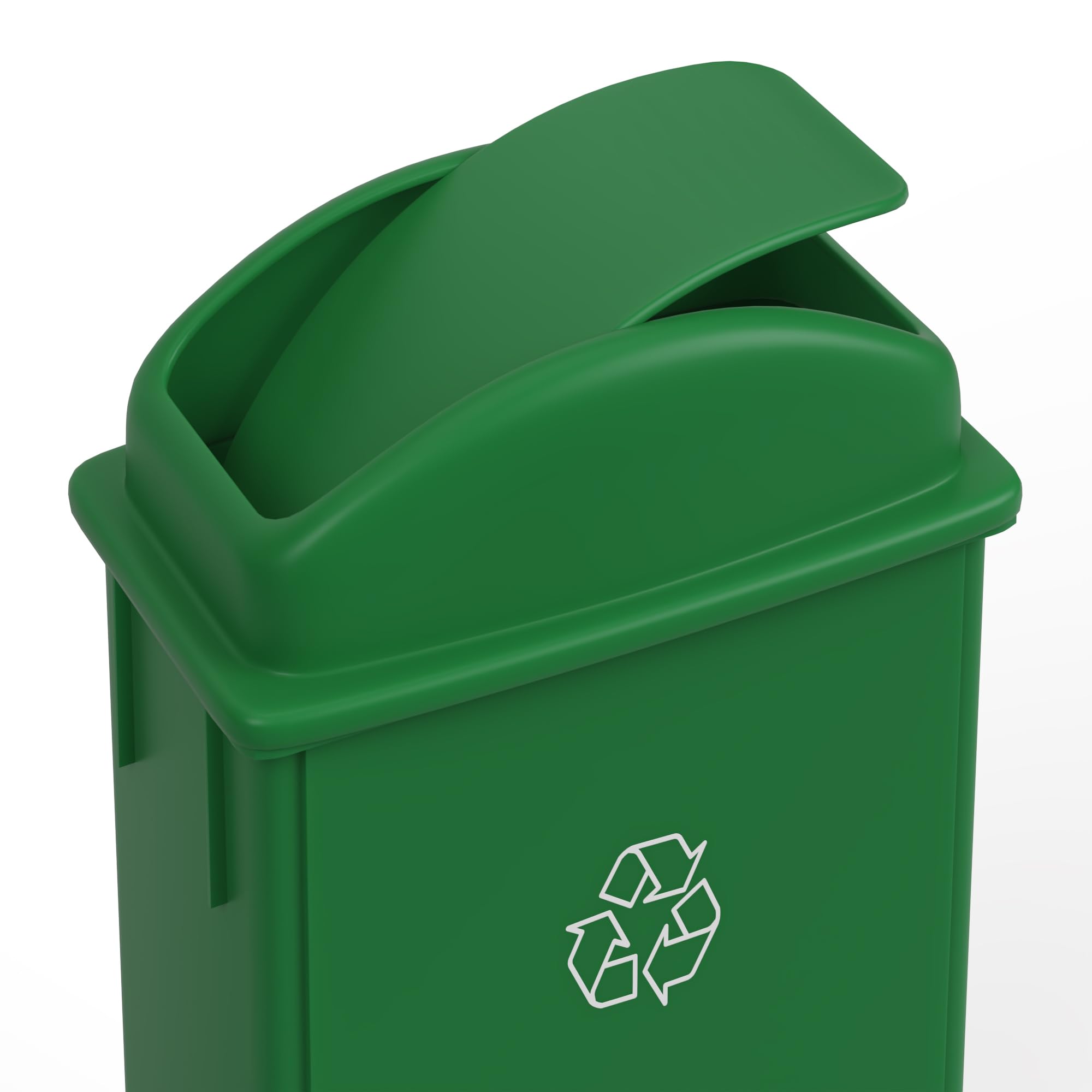 23-Gallon Green Recycle Slim Trash Can with Swing Dome Lid