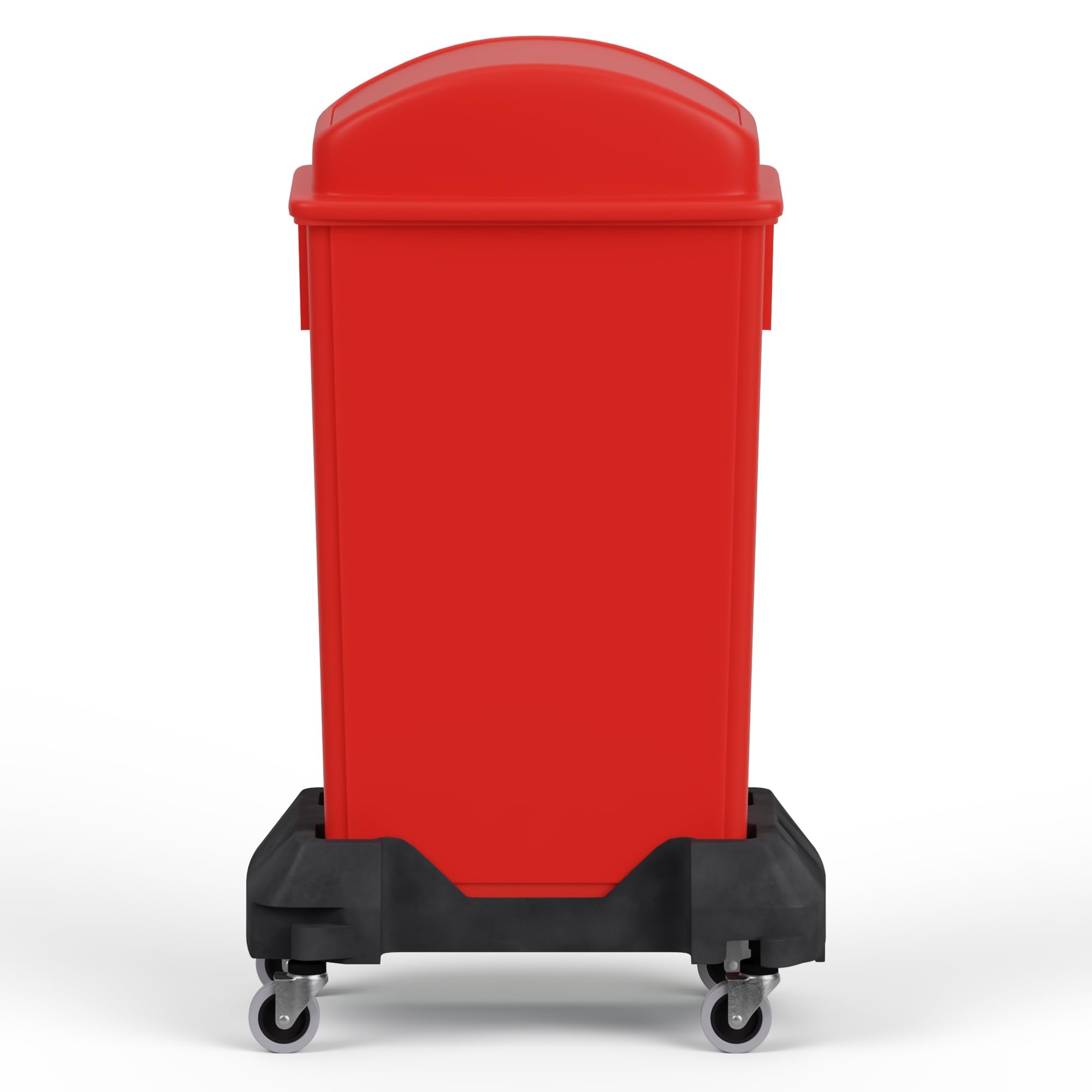 23-Gallon Red Slim Trash Can with Swing Dome Lid and Dolly