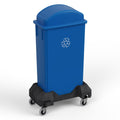23-Gallon Blue Recycle Slim Trash Can with Swing Dome Lid and Dolly