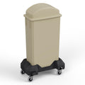 23-Gallon Beige Slim Trash Can with Swing Dome Lid and Dolly
