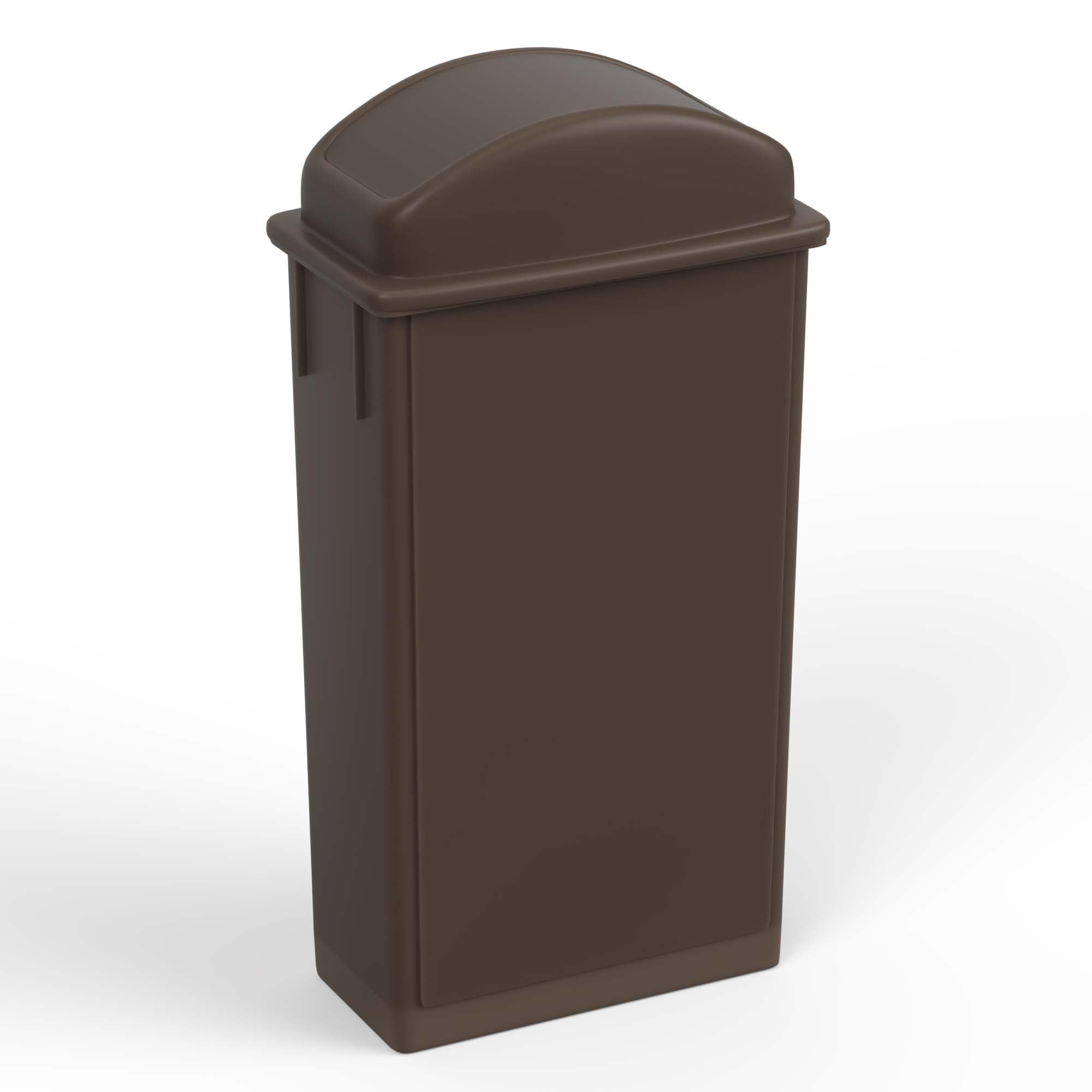 23-Gallon Brown Slim Trash Can with Swing Dome Lid