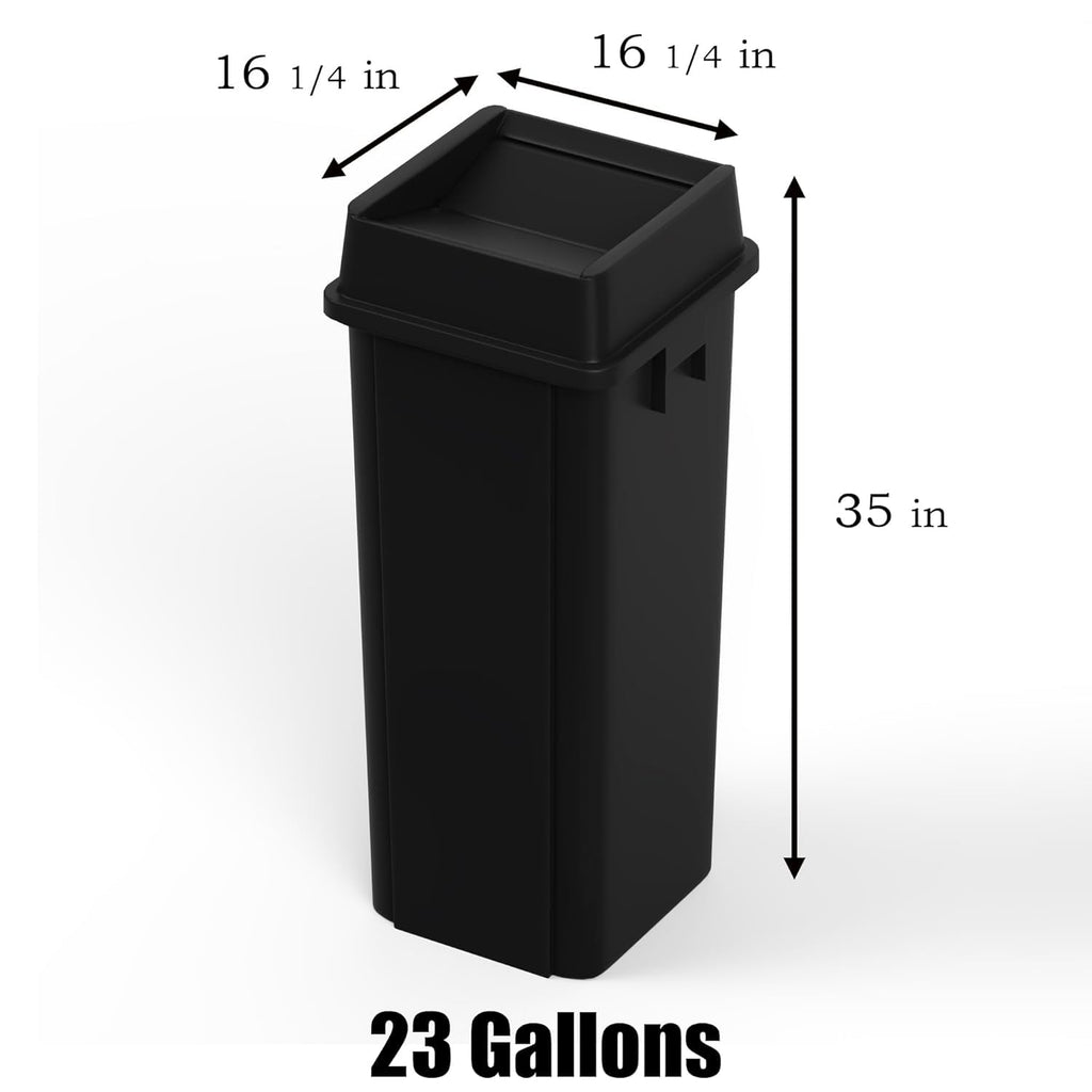 23 Gallon Black Square Commercial Trash