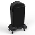 23-Gallon Black Slim Trash Can with Swing Dome Lid and Dolly