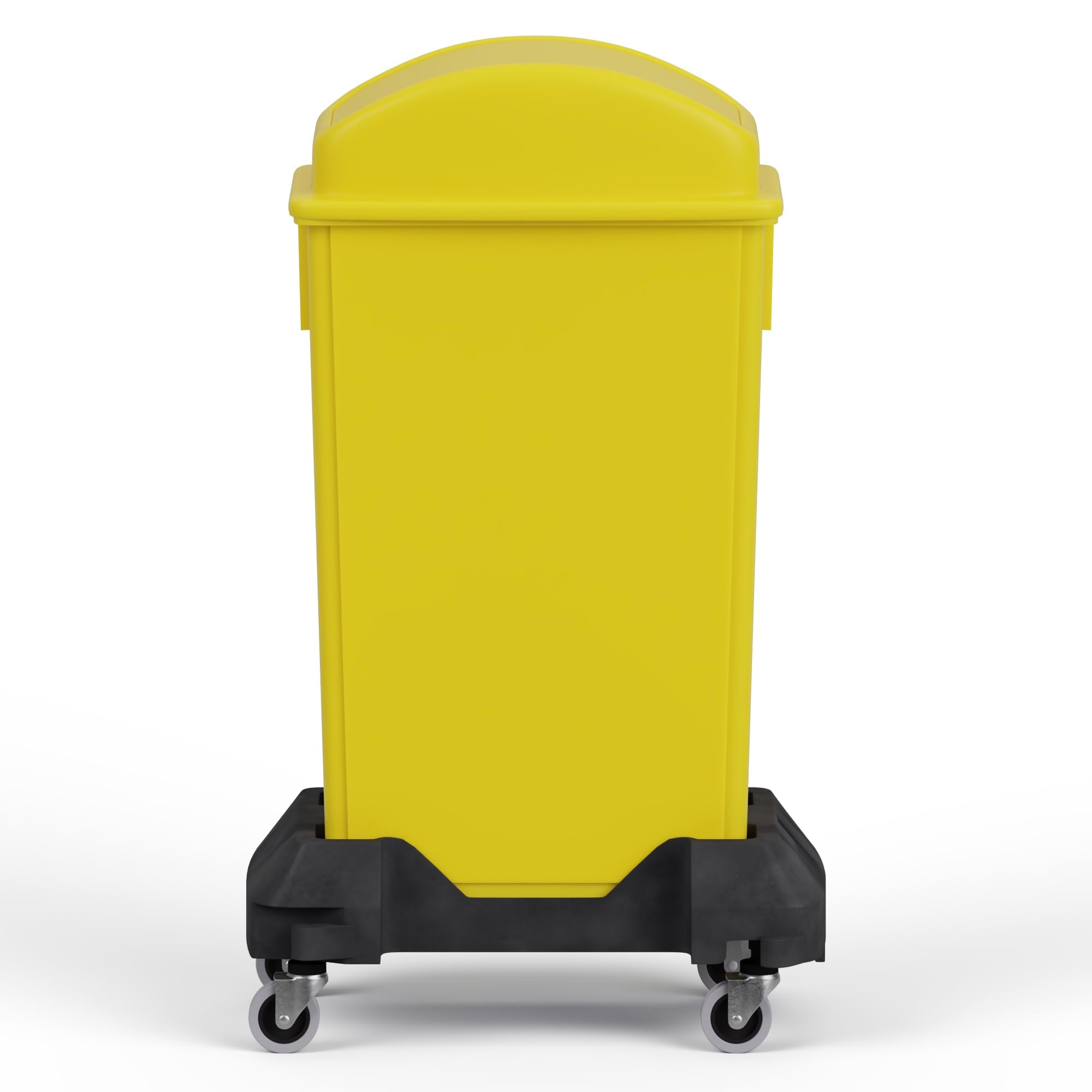 23-Gallon Yellow Slim Trash Can with Swing Dome Lid and Dolly