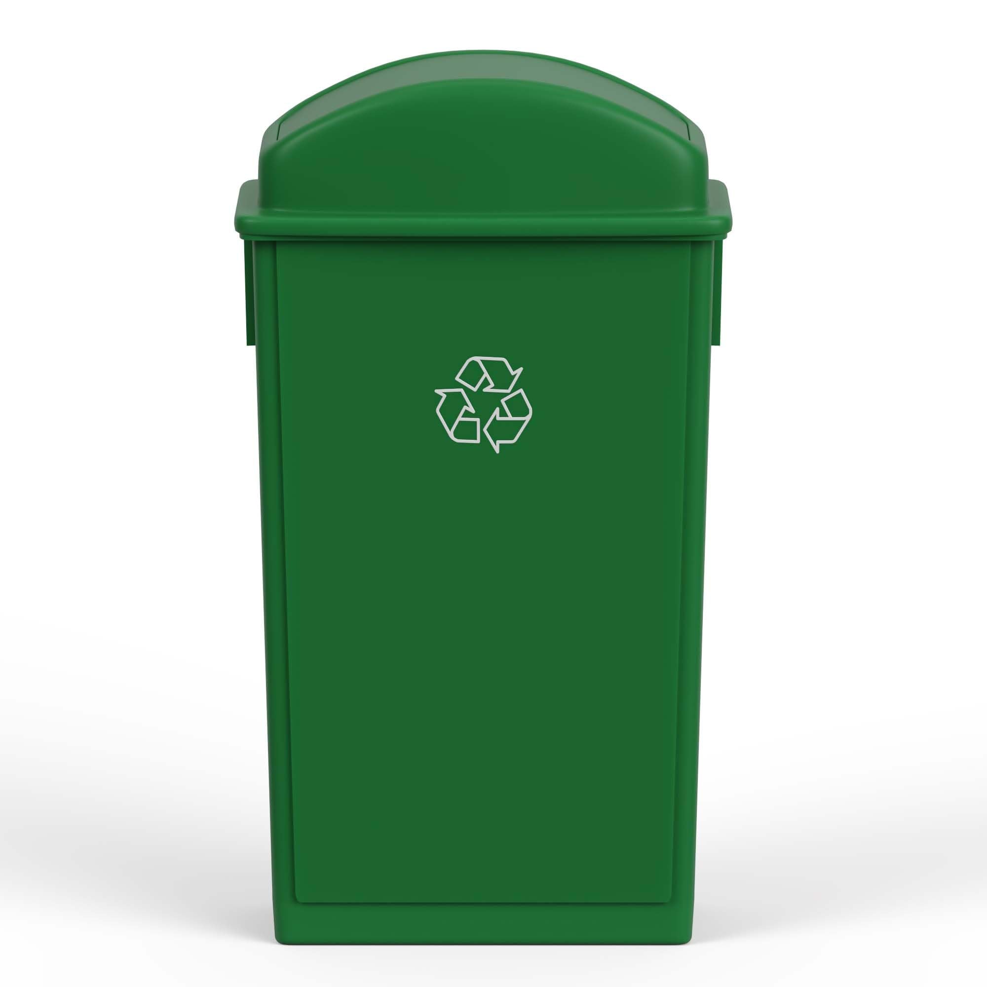 23-Gallon Green Recycle Slim Trash Can with Swing Dome Lid