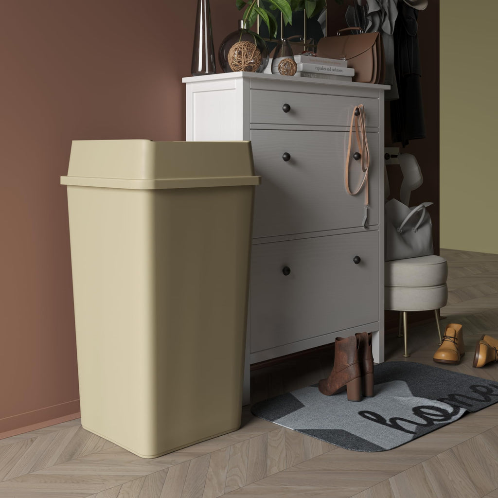 50 Gallon Beige Square Commercial Trash
