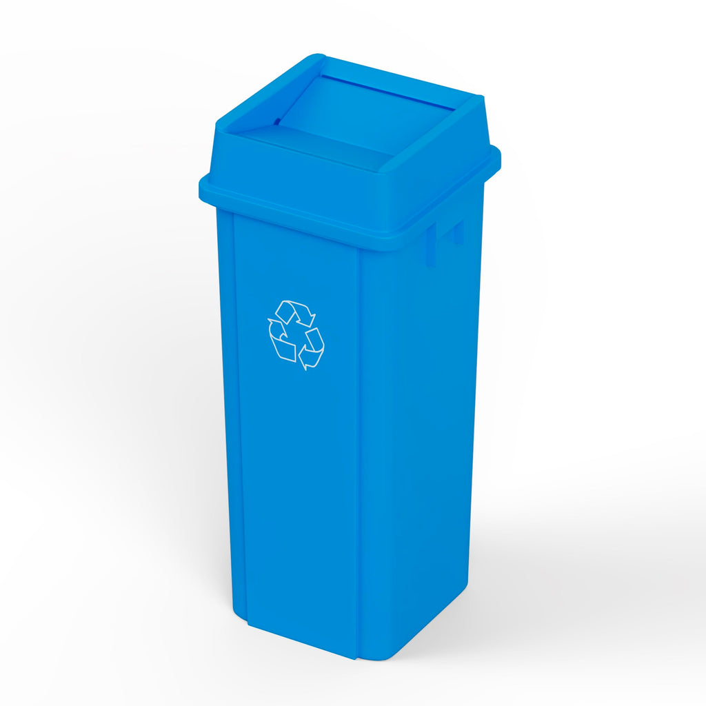 23 Gallon Blue Recycle Square Commercial Trash
