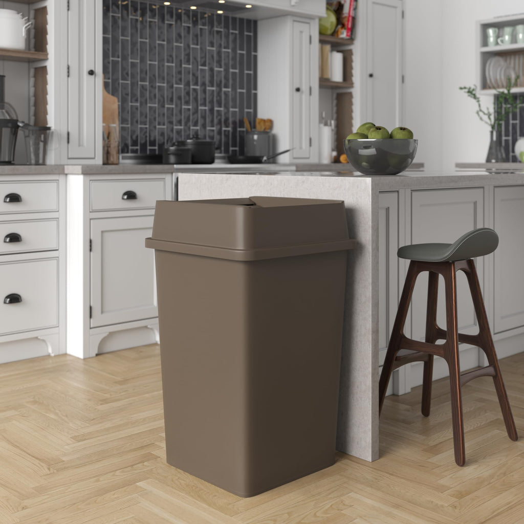 35 Gallon Brown Square Commercial Trash