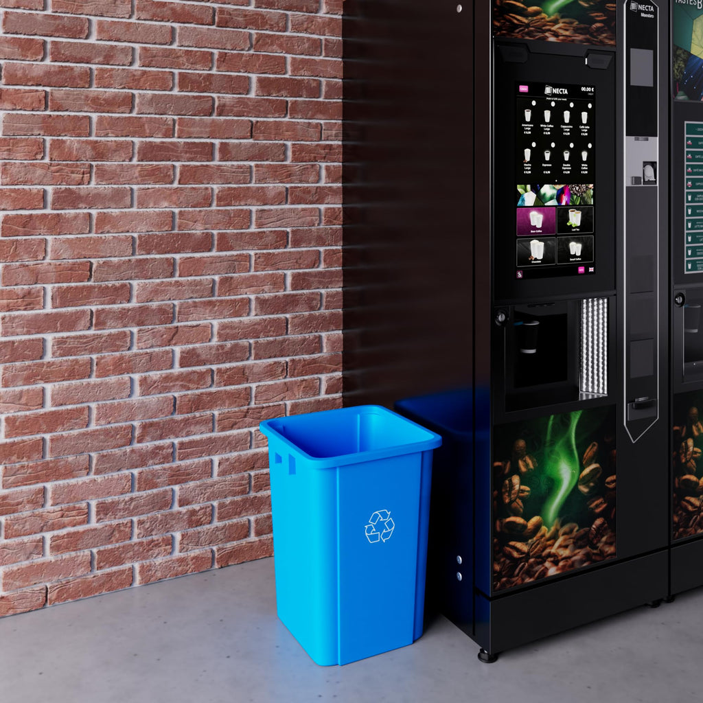 19 Gallon Blue Recycle Square Commercial Trash