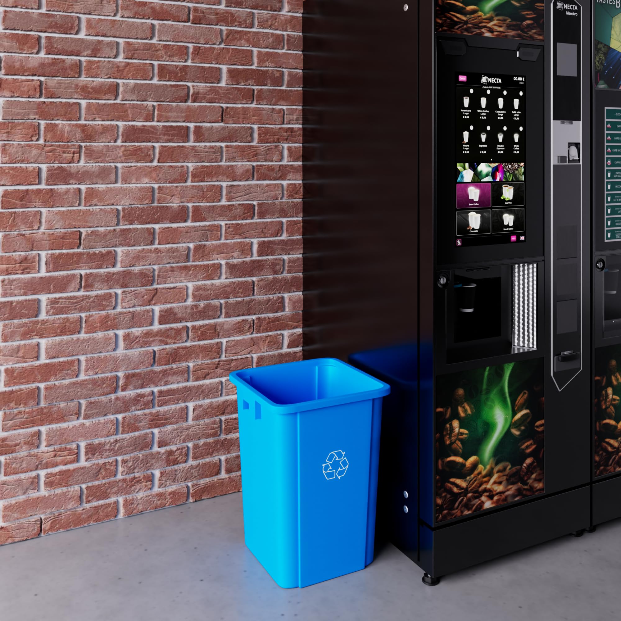 19 Gallon Blue Recycle Square Commercial Trash