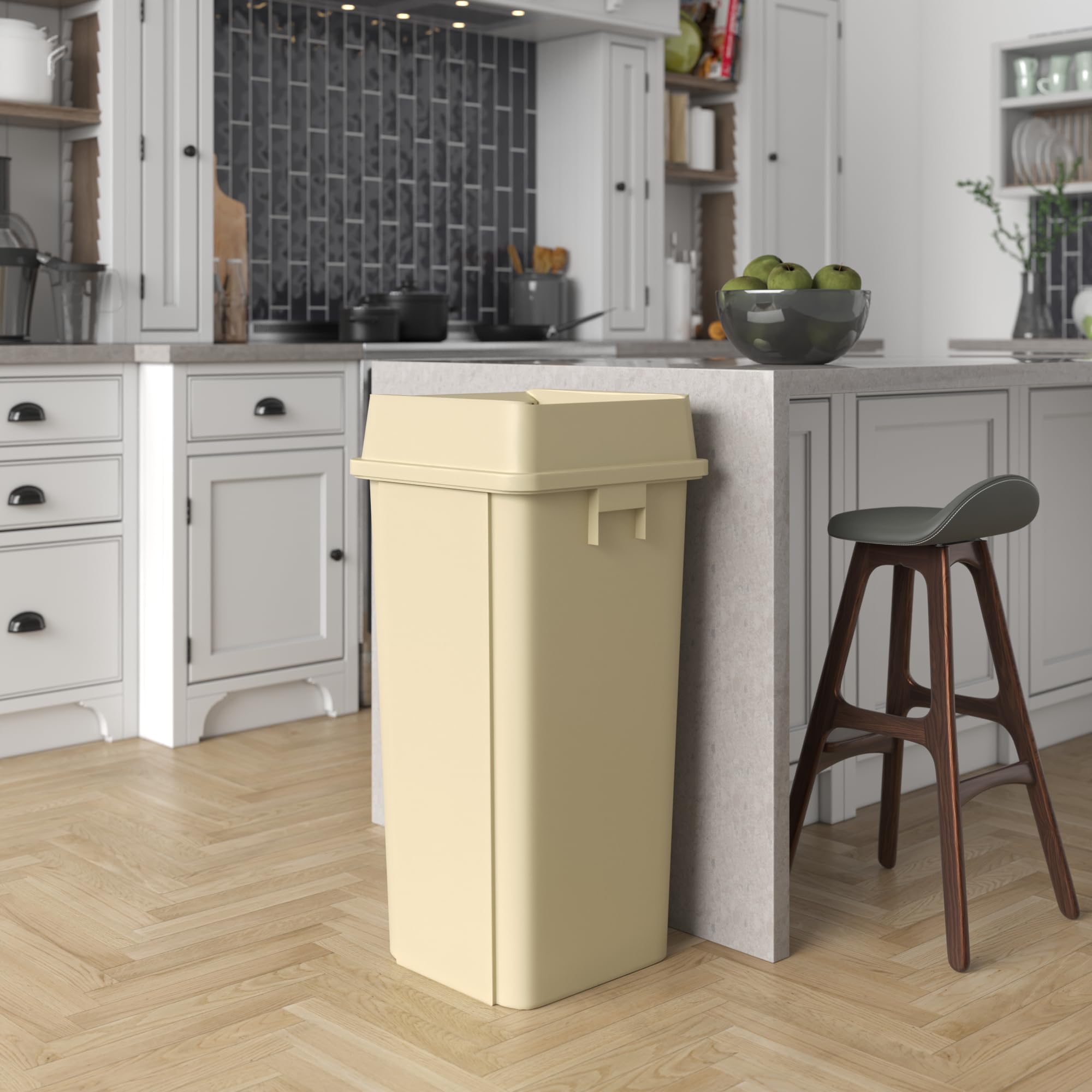 23 Gallon Beige Square Commercial Trash