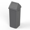 23 Gallon Gray Square Trash Can with Dome Swing Lid