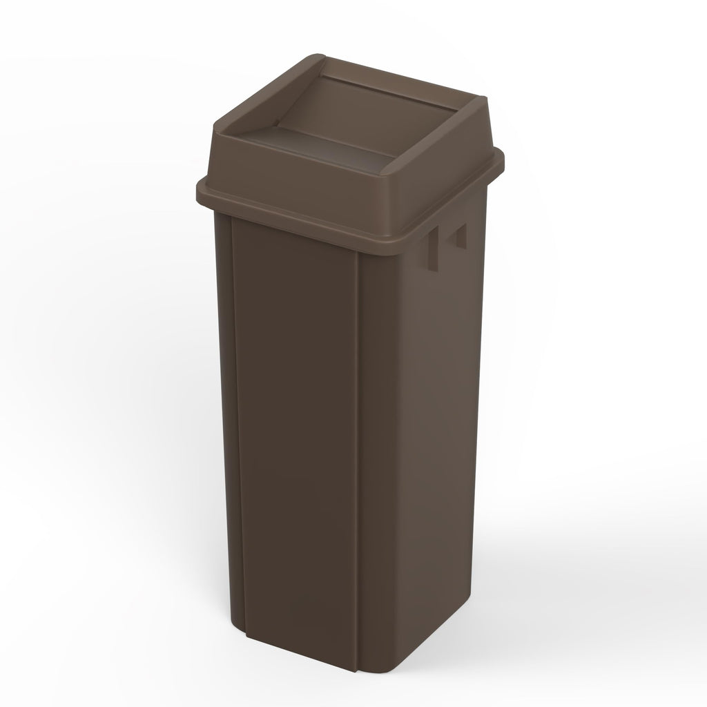 23 Gallon Brown Square Commercial Trash