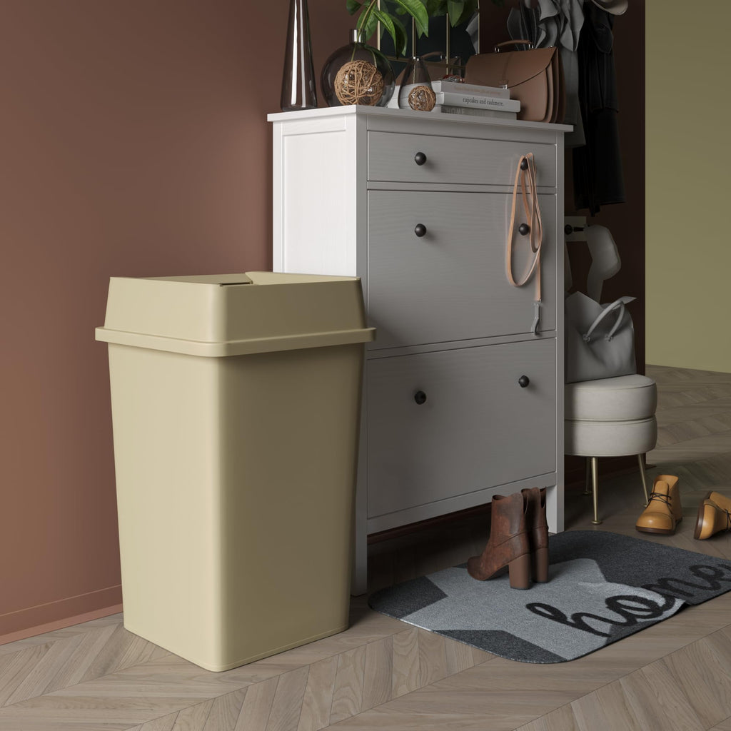 35 Gallon Beige Square Commercial Trash