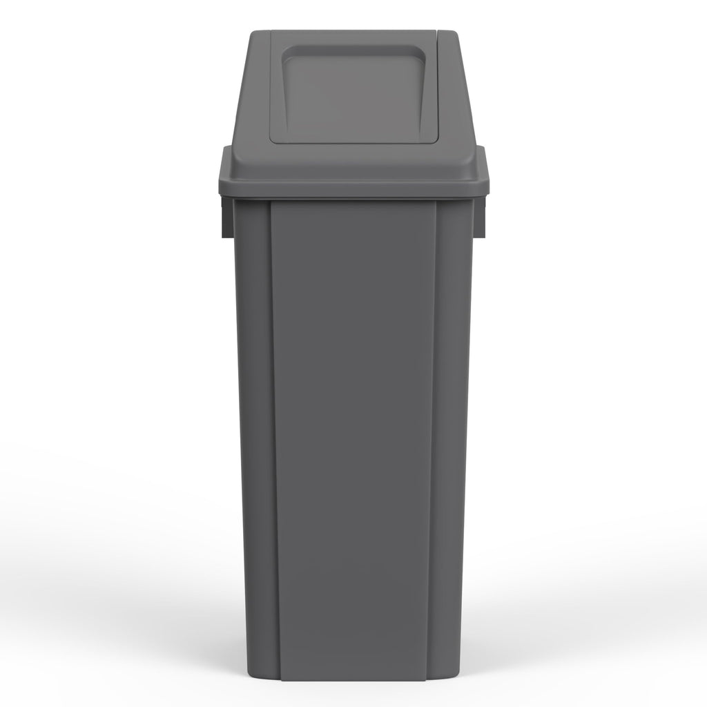 23 Gallon Gray Square Trash Can with Dome Swing Lid
