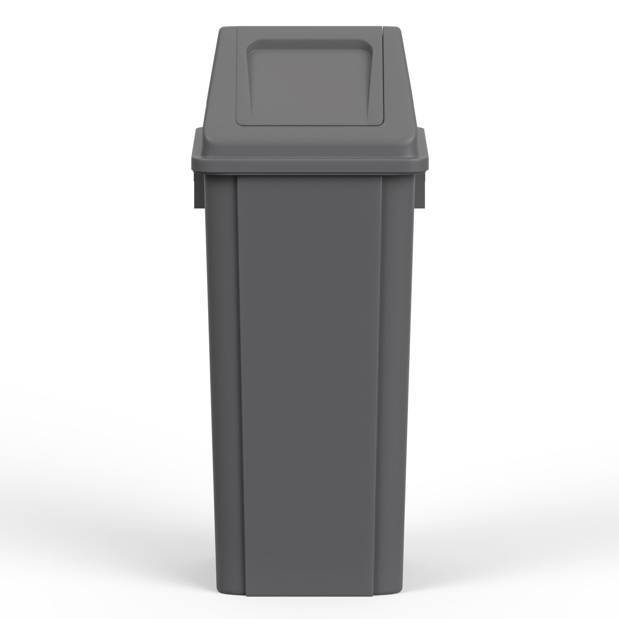 23 Gallon Gray Square Trash Can with Dome Swing Lid