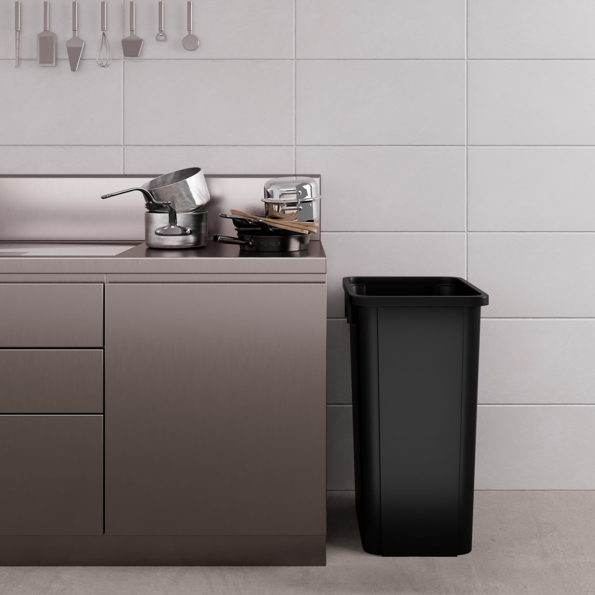 23 Gallon Black Square Commercial Trash