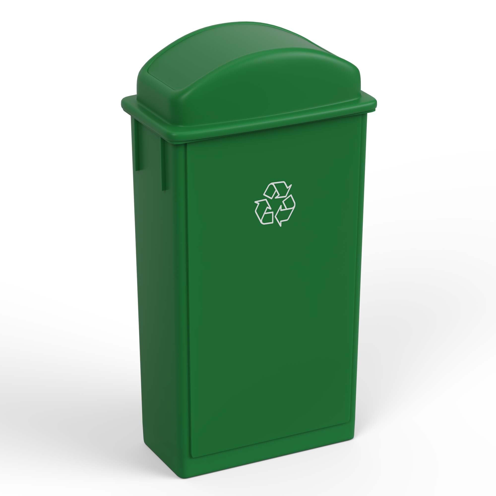 23-Gallon Green Recycle Slim Trash Can with Swing Dome Lid