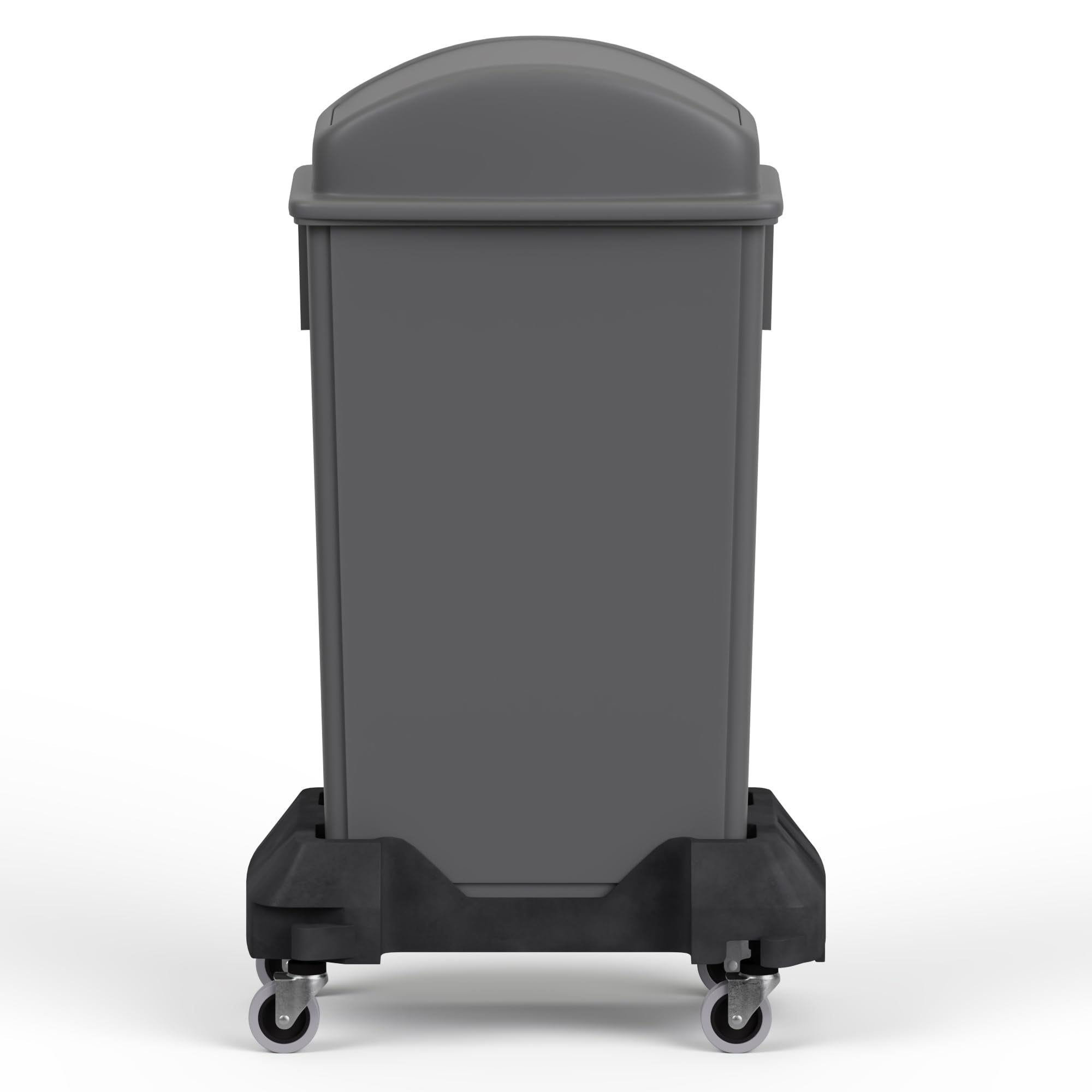 23-Gallon Gray Slim Trash Can with Swing Dome Lid and Dolly