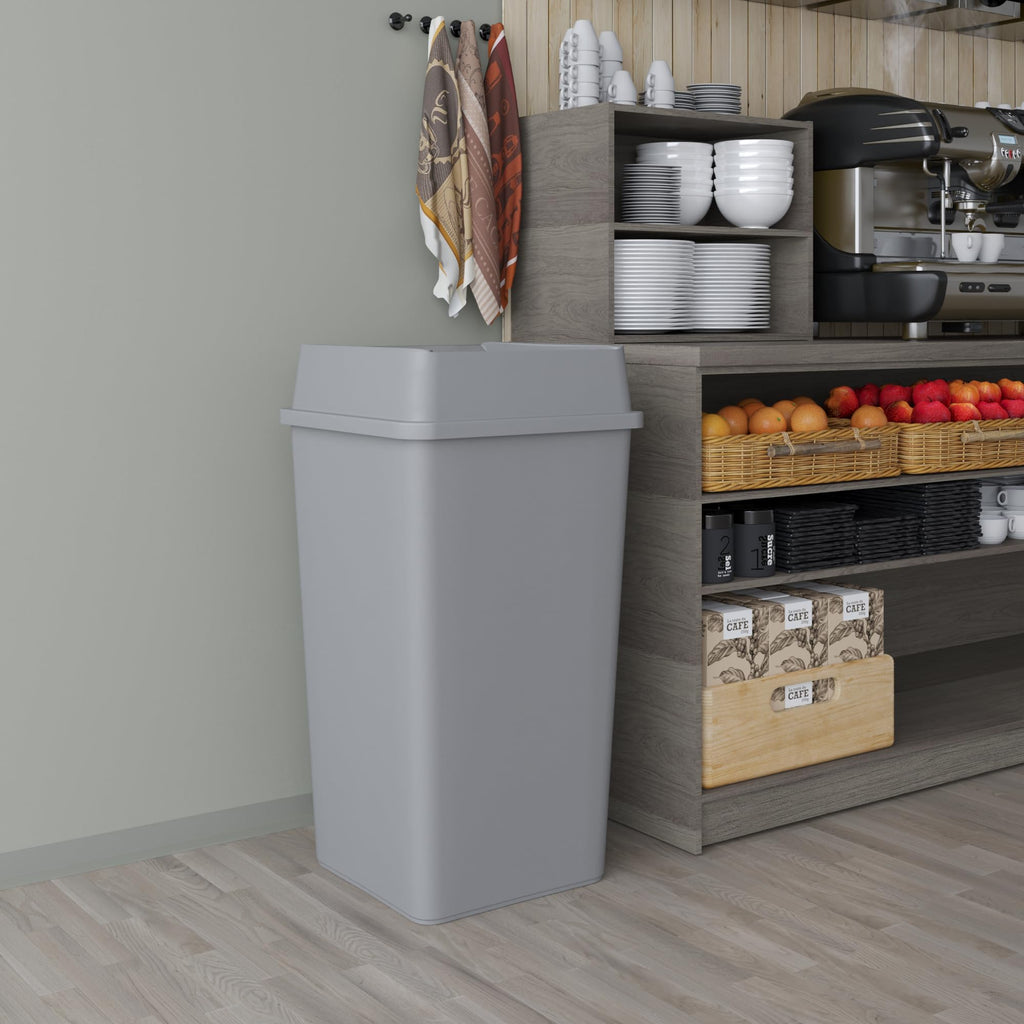 50 Gallon Gray Square Commercial Trash