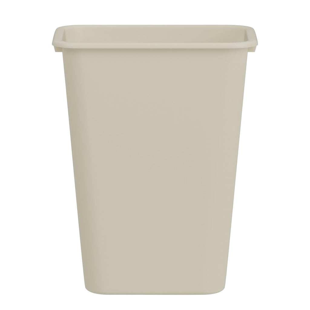 10 Gallon / 41 Qt Beige Commercial Rectangle  Trash Can