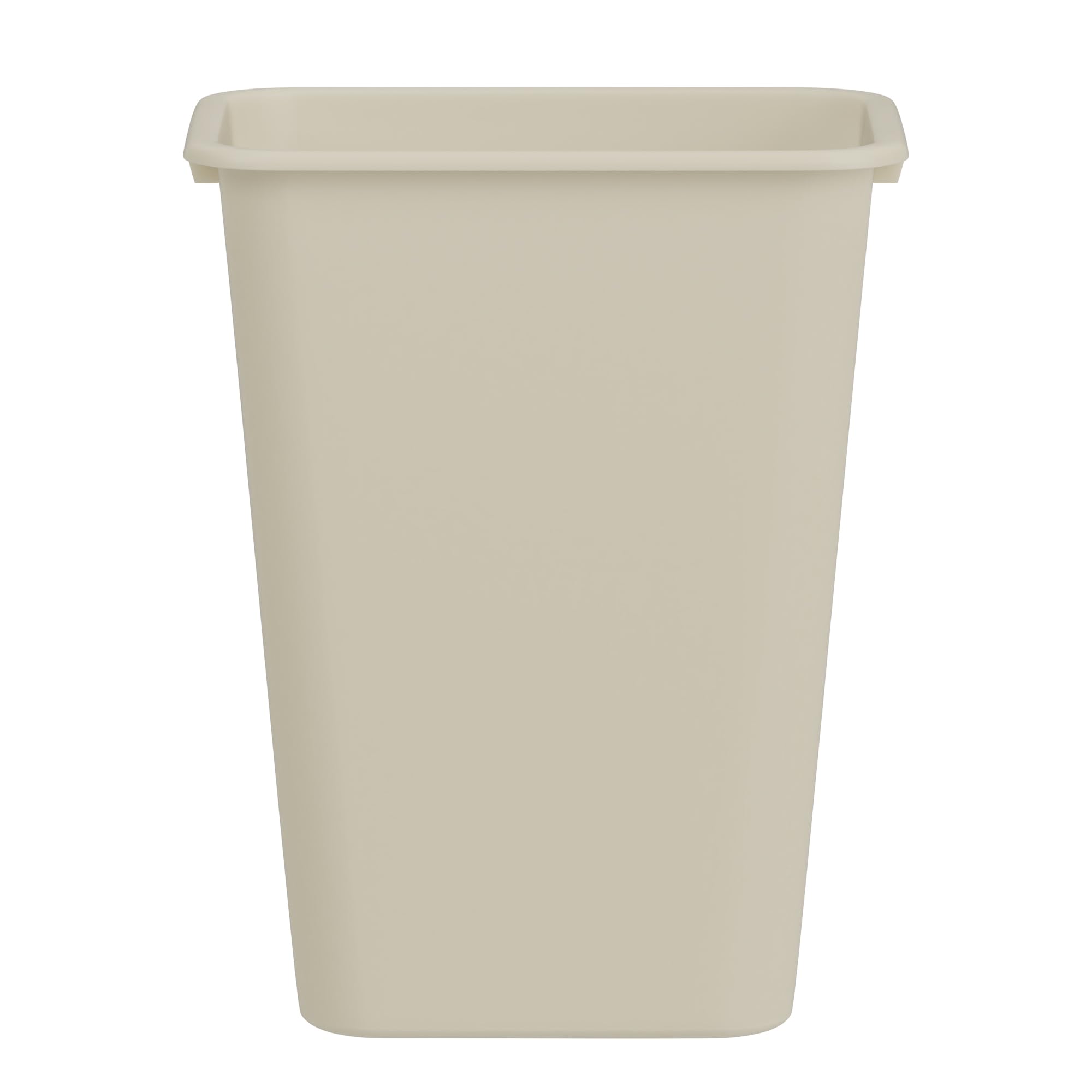 10 Gallon / 41 Qt Beige Commercial Rectangle  Trash Can