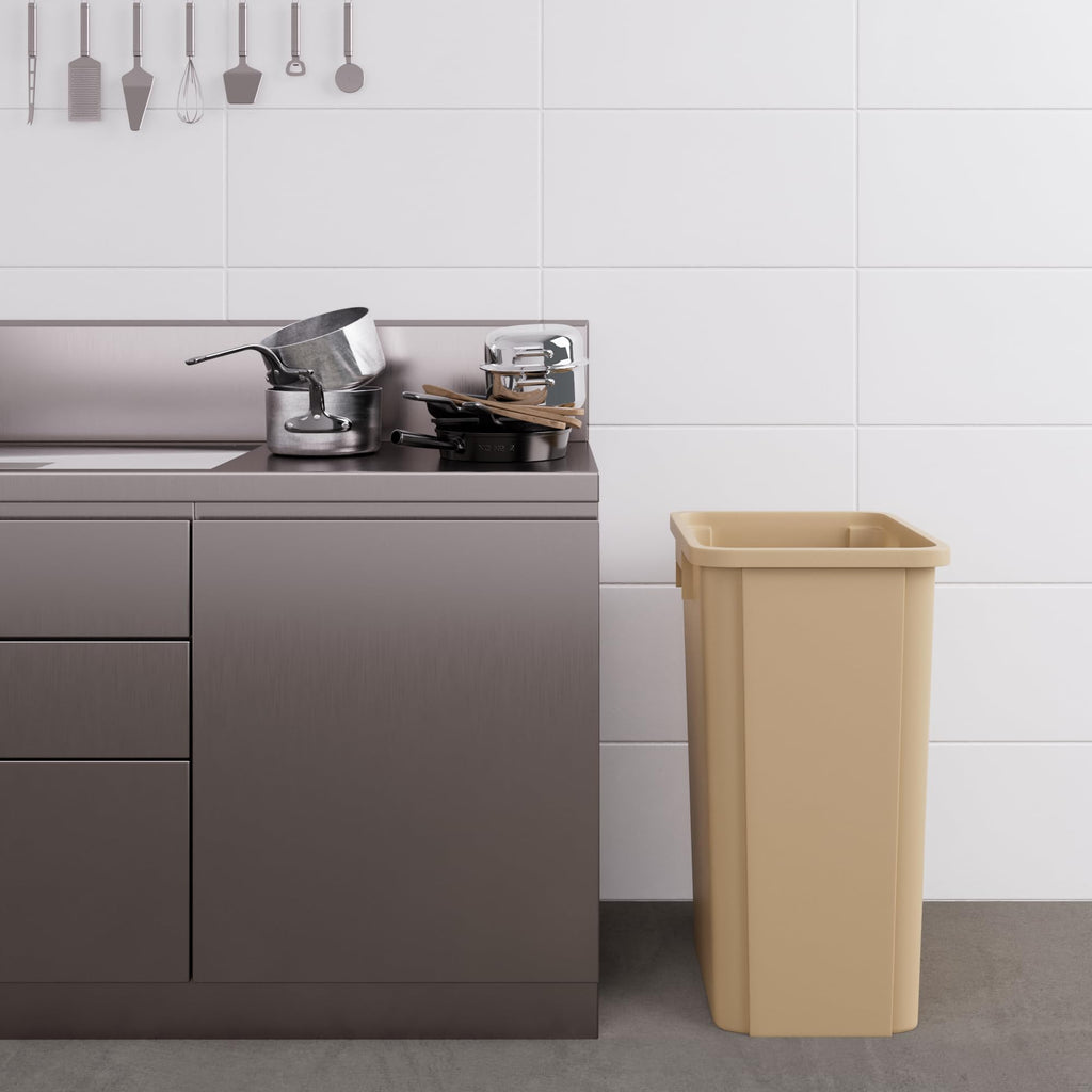 23 Gallon Beige Square Commercial Trash