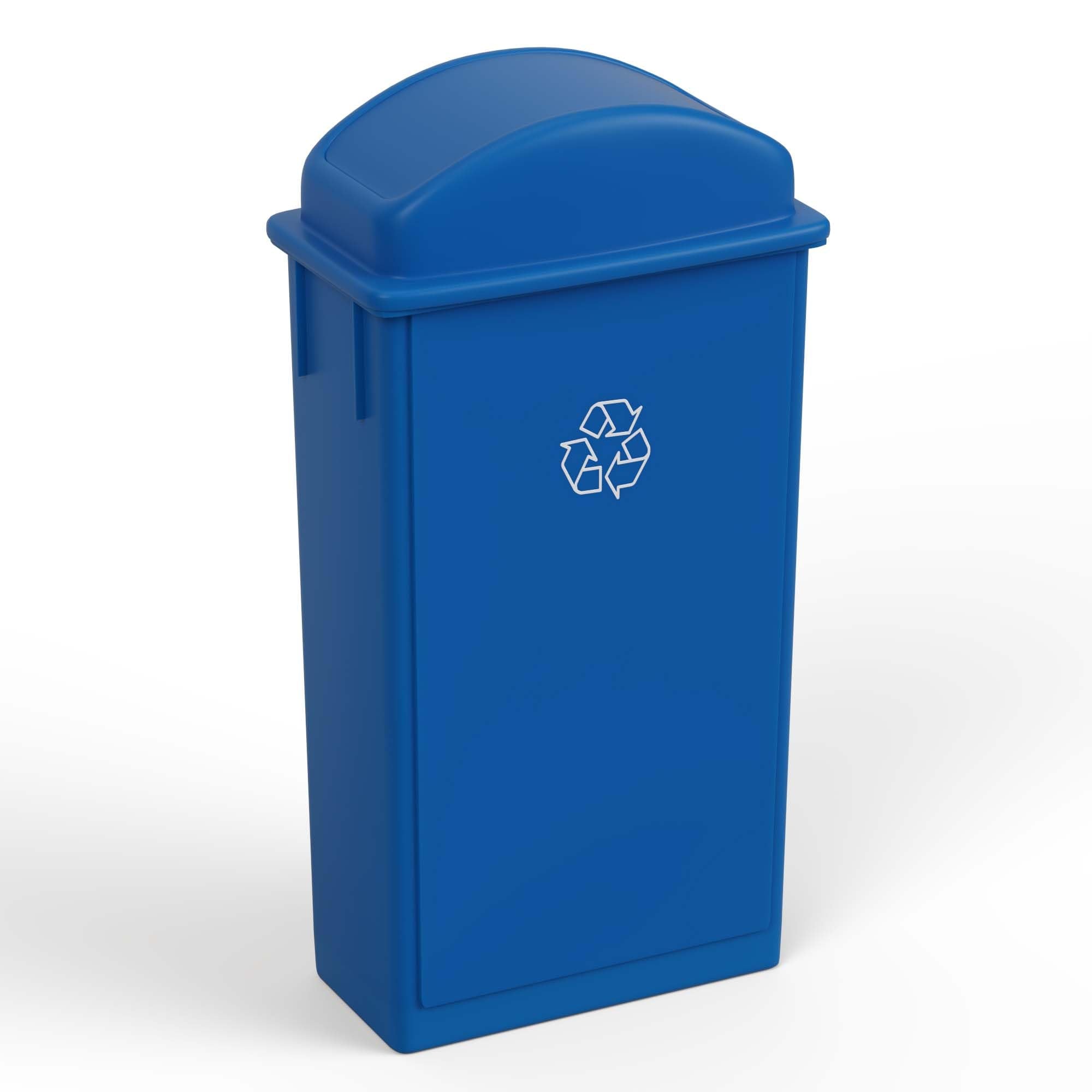 23-Gallon Blue Slim Trash Can with Swing Dome Lid
