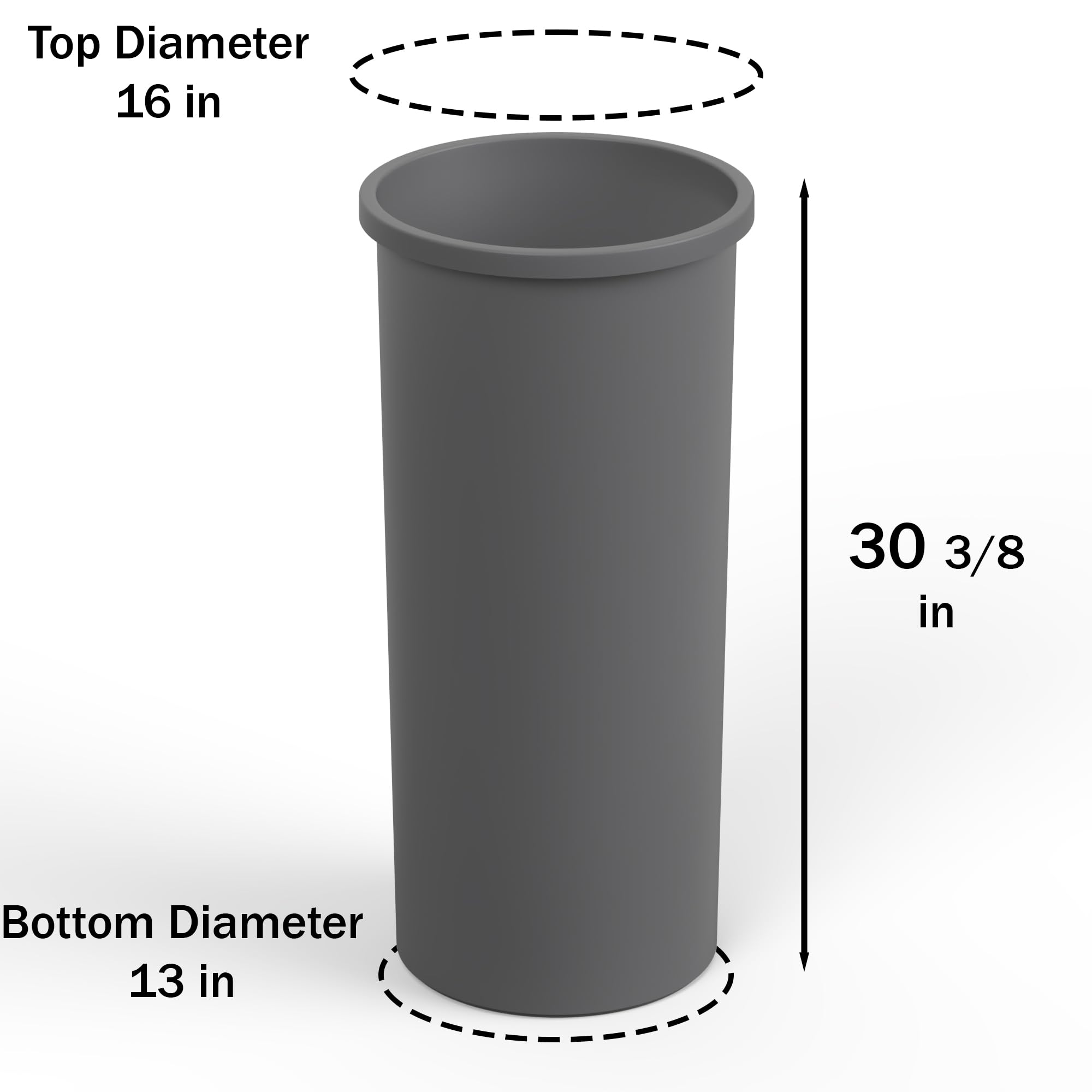 22 Gallon Gray Round Waste Basket