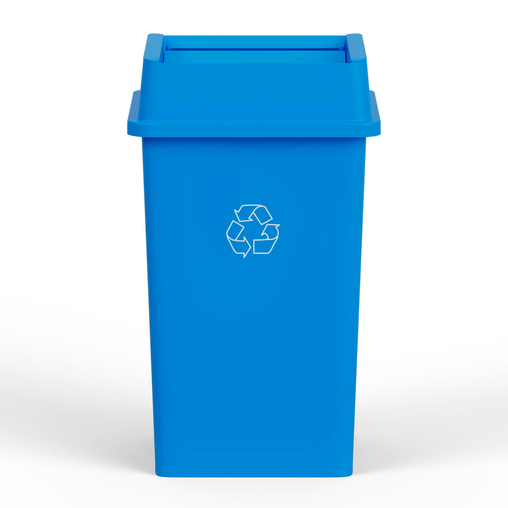 35 Gallon Blue Recycle Square Commercial Trash