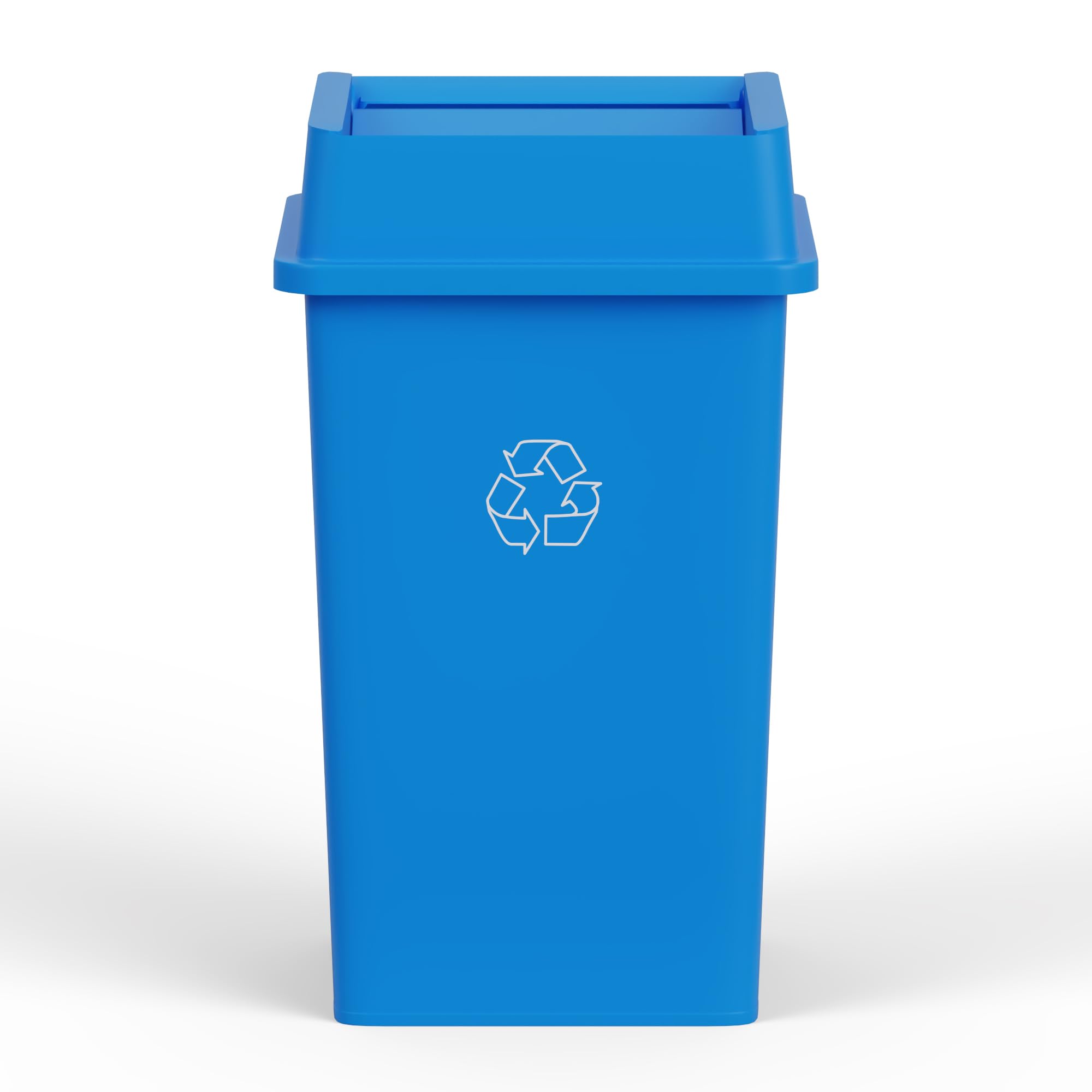 35 Gallon Blue Recycle Square Commercial Trash
